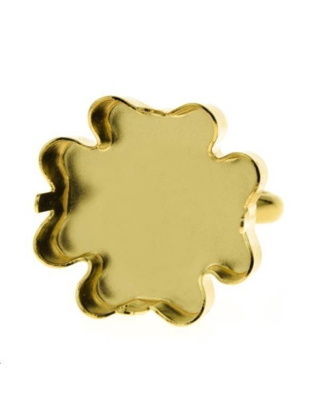 Corps de bague avec sertissure tréfle 23mm  Bagues- 1 Corps de bague avec sertissure tréfle 23mm  Bagues- 1