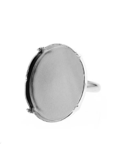 Corps de bague avec sertis ovale kaputt 23mm  Bagues- 1