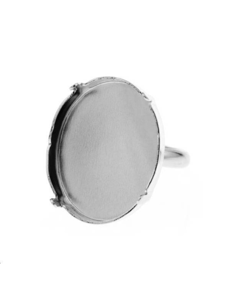 Corps de bague avec sertis ovale kaputt 23mm  Bagues- 1