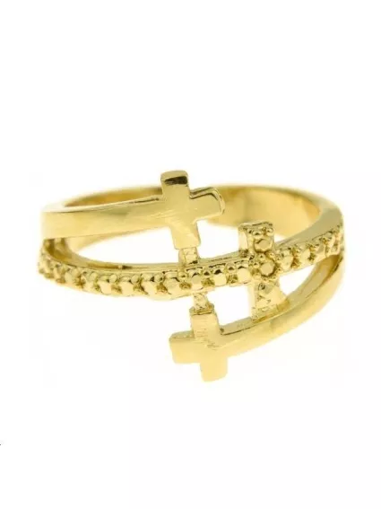 Bague trois croix 20x15 mm réglable  Bagues- 1