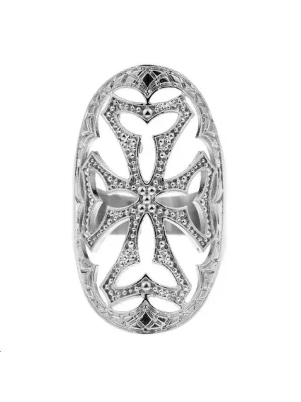 Bague décor croix 37x21mm réglable  Bagues- 1