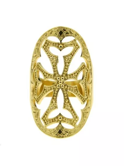 Bague décor croix 37x21mm réglable  Bagues- 1