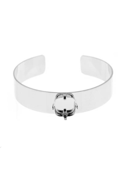Manchette avec sertissure carrée 12mm  Bracelets et manchettes- 1