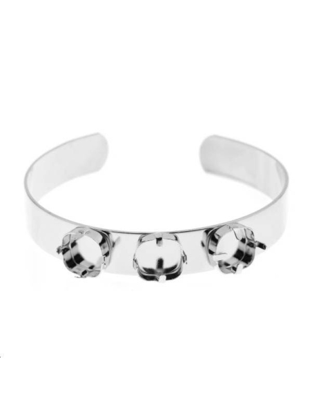Jonc avec 3 sertissures carrées 10mm  Bracelets et manchettes- 1