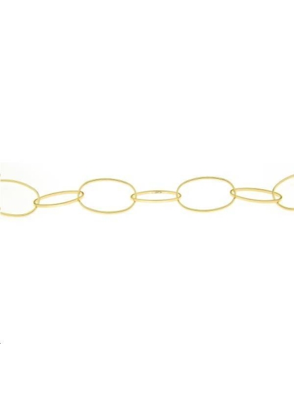 Chaîne maille fine alternée ovale/n  Chaines- 1