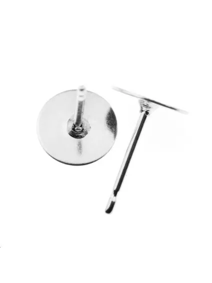 Paire de clous d'oreilles plat 7mm  Boucles d'oreilles- 1
