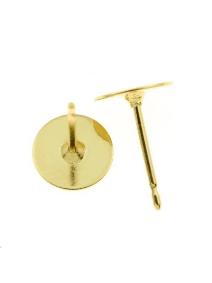 Paire de clous d'oreilles plat 7mm  Boucles d'oreilles- 1