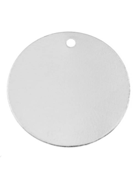 Pampille ronde plate 25mm 1 trou  Pampilles- 1 Pampille ronde plate 25mm 1 trou  Pampilles- 1