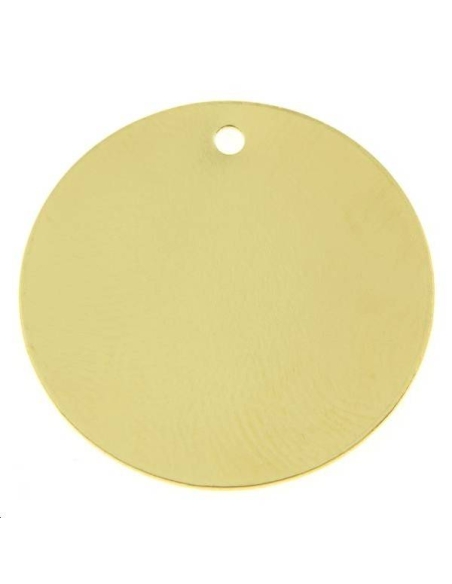 Pampille ronde plate 25mm 1 trou  Pampilles- 1 Pampille ronde plate 25mm 1 trou  Pampilles- 1