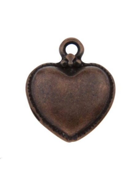 Coeur bombé anneau 14mm cuivré  Pampilles- 1
