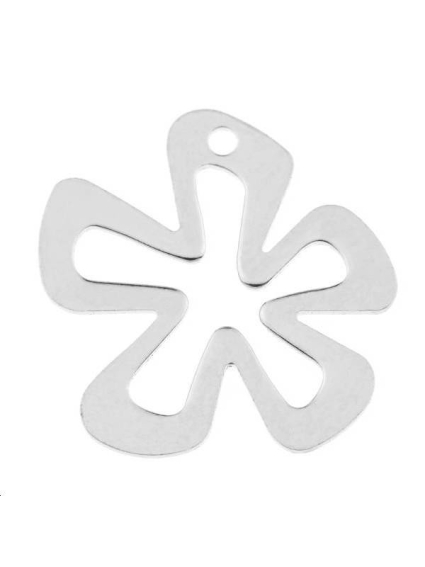 Pampille fleur plate 20mm 1 trou  Pampilles- 1