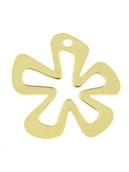 Pampille fleur plate 20mm 1 trou  Pampilles- 1