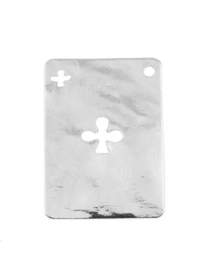 Carte martelée trèfle 20x14mm 1 trou  Pampilles- 1
