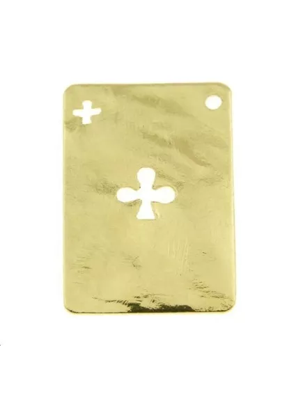 Carte martelée trèfle 20x14mm 1 trou  Pampilles- 1