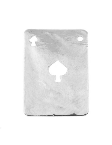 Carte martelée pique 20x14mm 1 trou  Pampilles- 1 Carte martelée pique 20x14mm 1 trou  Pampilles- 1