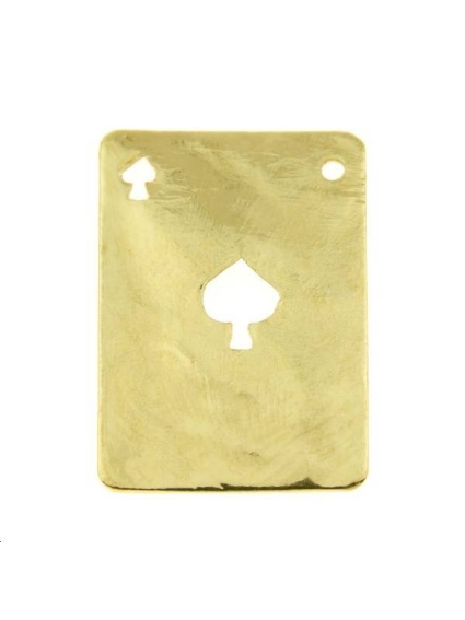 Carte martelée pique 20x14mm 1 trou  Pampilles- 1