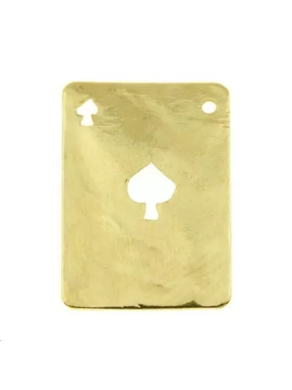 Carte martelée pique 20x14mm 1 trou  Pampilles- 1