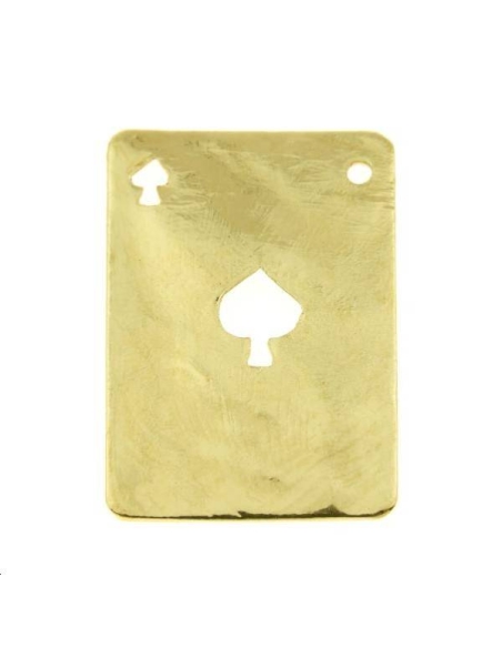 Carte martelée pique 20x14mm 1 trou  Pampilles- 1 Carte martelée pique 20x14mm 1 trou  Pampilles- 1