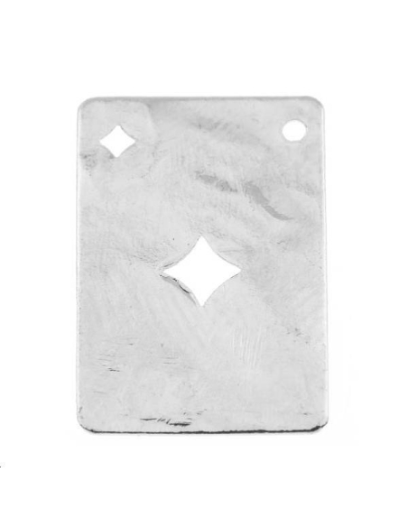 Carte martelée carreau 20x14mm 1 trou  Pampilles- 1