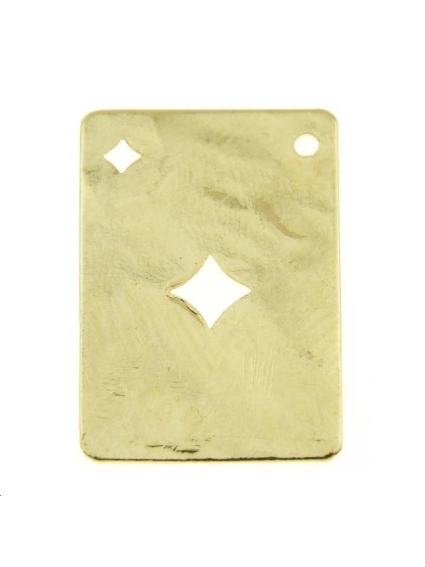 Carte martelée carreau 20x14mm 1 trou  Pampilles- 1