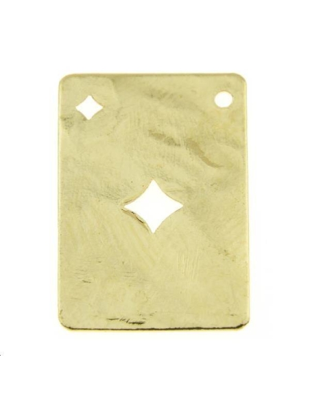 Carte martelée carreau 20x14mm 1 trou  Pampilles- 1