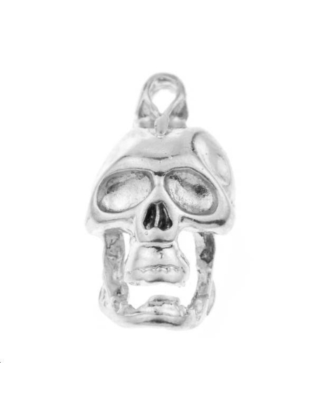 Pampille tête de mort 17mm 1 anneau  Pampilles- 1 Pampille tête de mort 17mm 1 anneau  Pampilles- 1