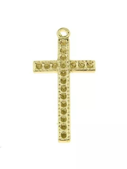 Croix à strasser 25x14mm 1 anneau  Pampilles- 1