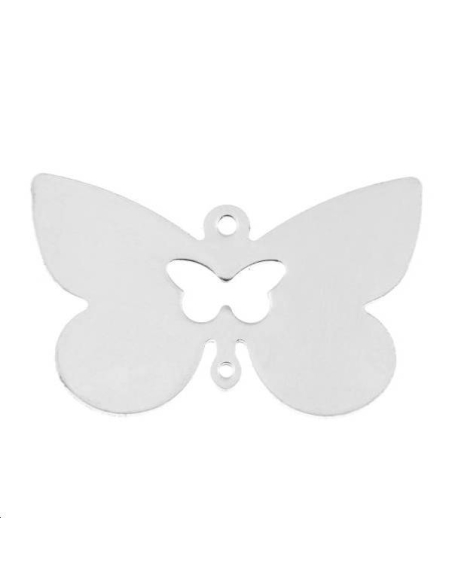 Papillon évidé 30x20mm 2 anneaux  Pampilles- 1 Papillon évidé 30x20mm 2 anneaux  Pampilles- 1