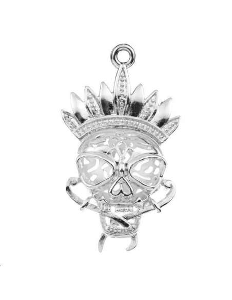 Tête de mort indienne 49x28mm  Pendentifs- 1