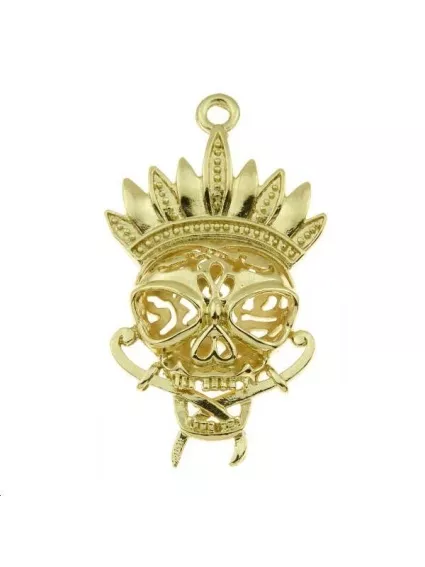 Tête de mort indienne 49x28mm  Pendentifs- 1