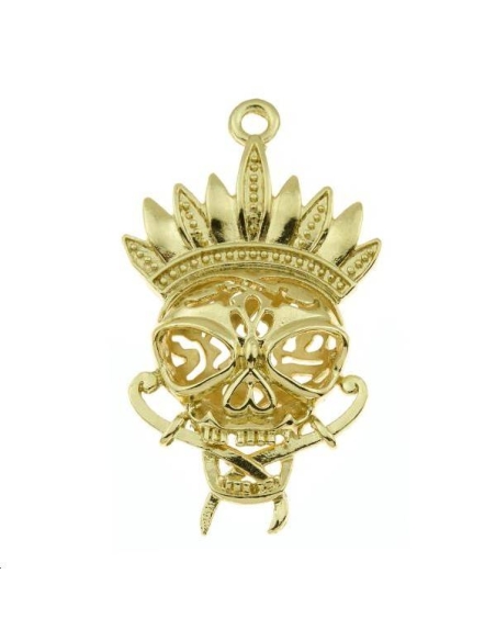 Tête de mort indienne 49x28mm  Pendentifs- 1