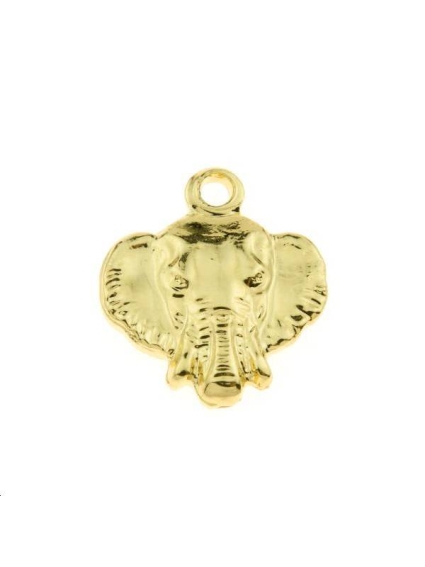 Pendentif tête d'éléphant 1 trou 10x10mm  Pendentifs- 1