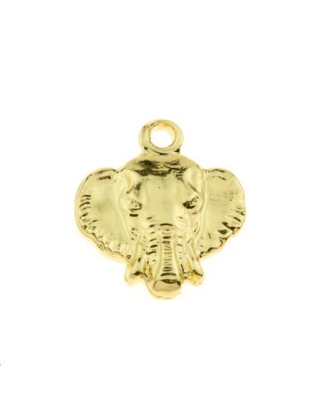 Pendentif tête d'éléphant 1 trou 10x10mm  Pendentifs- 1