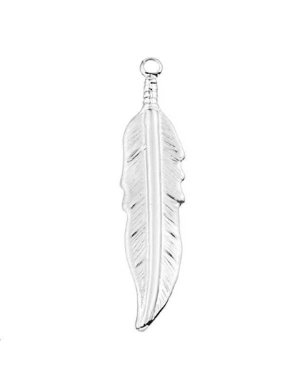 Pendentif plume 35x7mm  Pendentifs- 1