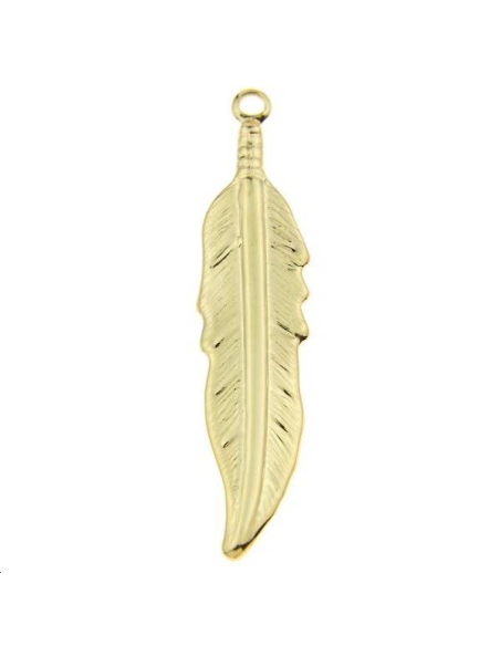 Pendentif plume 35x7mm  Pendentifs- 1