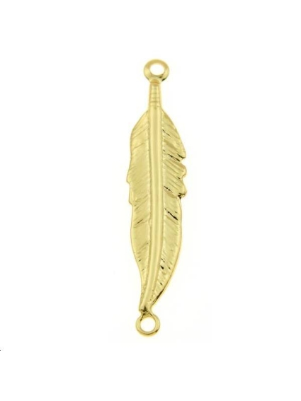 Pendentif plume 27x6mm avec 2 anneaux  Pendentifs- 1