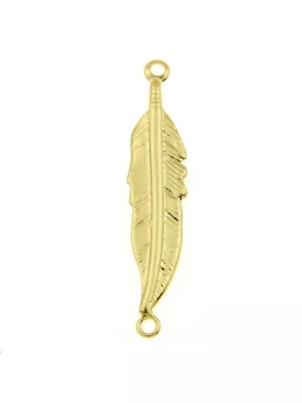 Pendentif plume 27x6mm avec 2 anneaux  Pendentifs- 1
