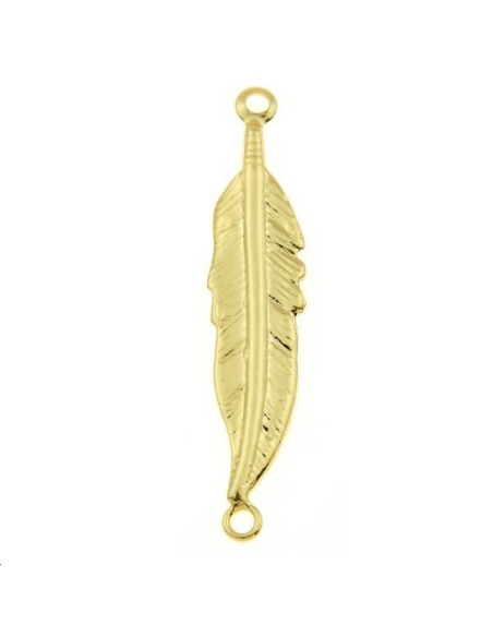 Pendentif plume 27x6mm avec 2 anneaux  Pendentifs- 1