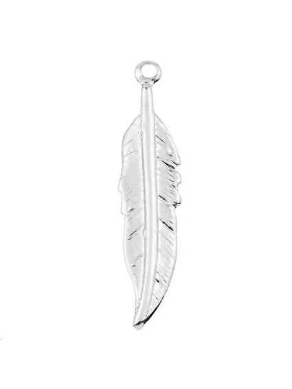 Pendentif plume 27x6mm  Pendentifs- 1