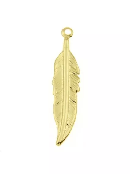 Pendentif plume 27x6mm  Pendentifs- 1