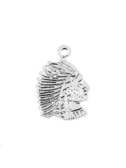 Pendentif tête d'indien 15x10mm  Pendentifs- 1