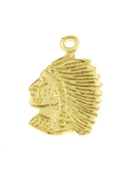 Pendentif tête d'indien 15x10mm  Pendentifs- 1