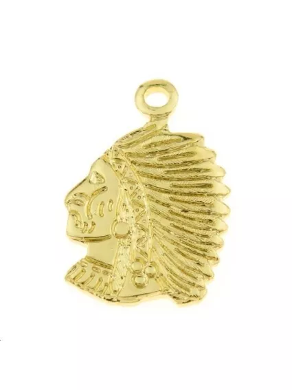 Pendentif tête d'indien 15x10mm  Pendentifs- 1