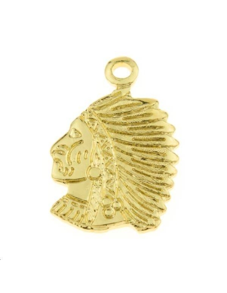 Pendentif tête d'indien 15x10mm  Pendentifs- 1