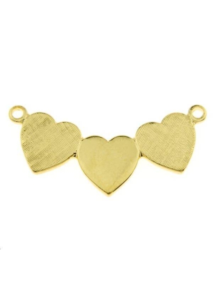 Pendentif trois curs 24x8mm  Pendentifs- 1