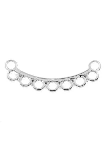 Pendentif barre courbe 7 anneaux 28x6mm  Pendentifs- 1