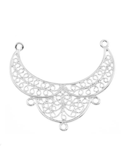Pendentif à motifs entrelacés 2 anneaux 31x15mm  Pendentifs- 1