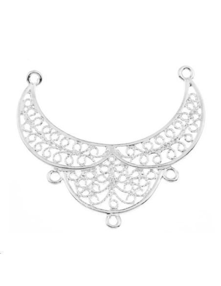 Pendentif à motifs entrelacés 2 anneaux 31x15mm  Pendentifs- 1 Pendentif à motifs entrelacés 2 anneaux 31x15mm  Pendentifs- 1