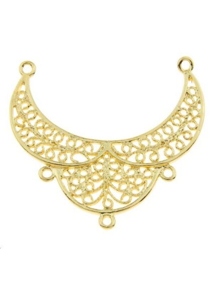 Pendentif à motifs entrelacés 2 anneaux 31x15mm  Pendentifs- 1