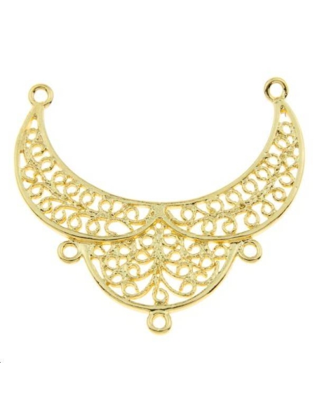 Pendentif à motifs entrelacés 2 anneaux 31x15mm  Pendentifs- 1 Pendentif à motifs entrelacés 2 anneaux 31x15mm  Pendentifs- 1